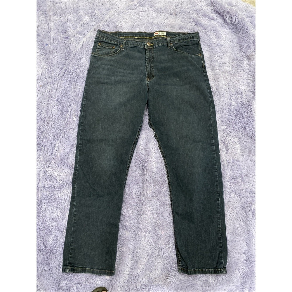 Wrangler Straight Fit Jeans Mens 40x30 Blue Denim Cotton Blend